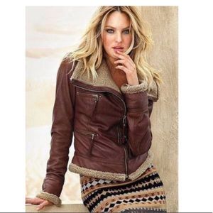 Size Lg, leather, asymmetrical zip jacket by Moda